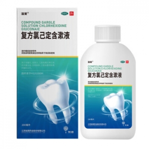 洛芙复方氯己定含漱液200ml/盒漱口水消炎杀菌 口腔溃疡 牙龈炎 冠周炎 牙龈出血 牙周脓肿非聚维酮碘含漱液